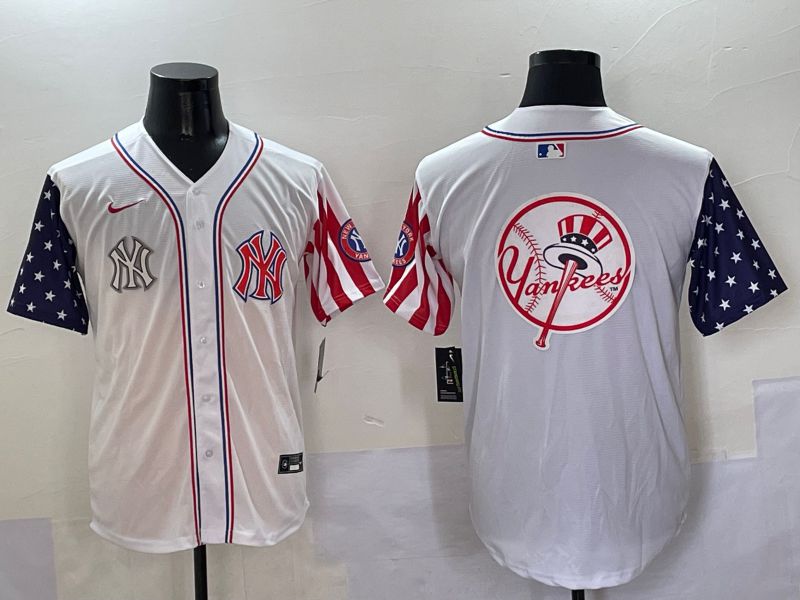 Men New York Yankees Blank White a generation of national flags Jointly Name 2025 Nike MLB Jersey style 42